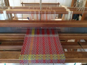 8 Shaft Countermarch loom warped up and sampling started