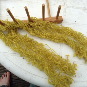 Cotswold Handspun Wool dyed with nettles
