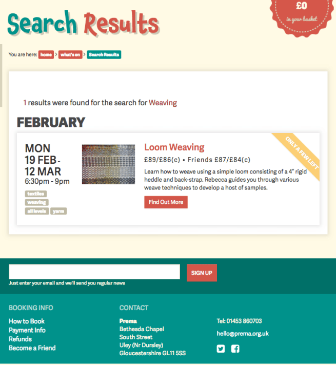 Prema Weave Evening Class Feb 2018